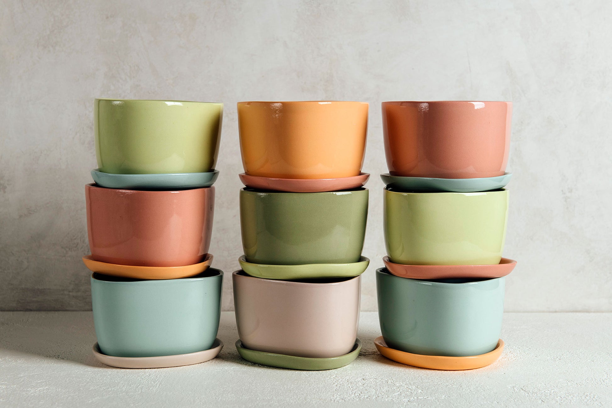 color plant pots One Color : Planter and Plate – E.Lo Ceramic Art